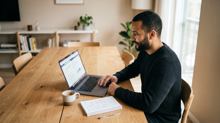 A car seller researching the best online platforms before deciding where to list their car
